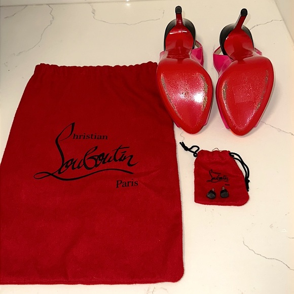 Christian Louboutin patent leather sling back sandals, size 37 - Picture 4 of 13